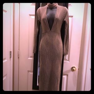 Sexy fashion nova gold dress